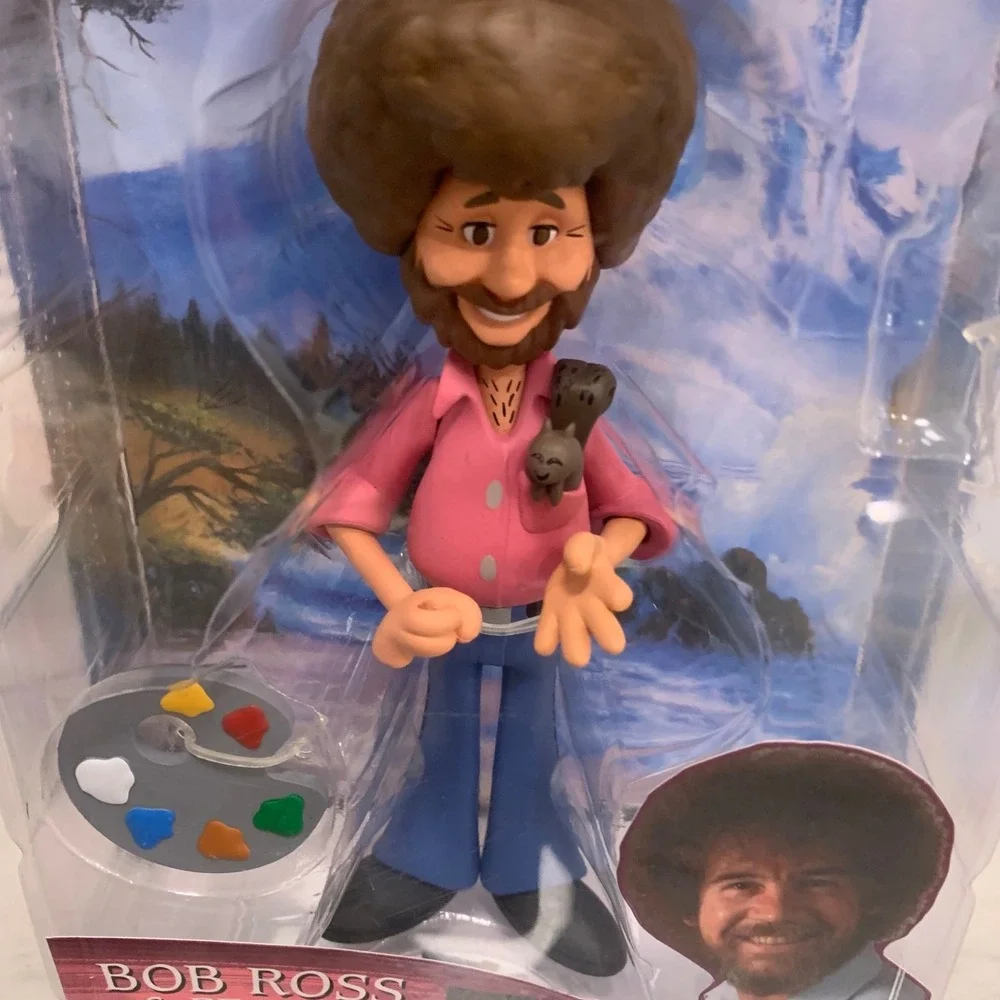 Bob Ross Joy of Painting Figure NECA Peapod‎ w/ Palette Brush MOC